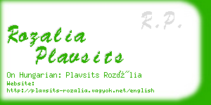 rozalia plavsits business card